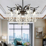 Luxury Crystal LED Chandelier Height Adjustable for Living Room
