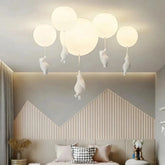Bear Flush Ceiling Light Dimmable White for Children