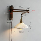Vintage Wood Wall Light Adjustable for Bedroom, Anti-Glare