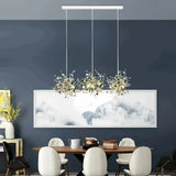 Modern Sputnik Pendant Light Metal for Dining Room, Height Adjustable