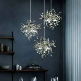 Modern Sputnik Pendant Light Metal for Dining Room, Height Adjustable