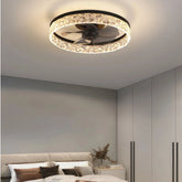 Circle Ceiling Fan with Light Silent for Luxury Bedroom