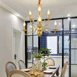Vintage Candle Chandelier Dimmable Metal for Living Room