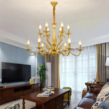Vintage Candle Chandelier Dimmable Metal for Living Room