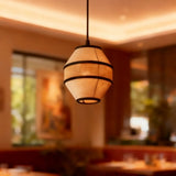 Japanese Pendant Light with Fabric Shade for Restaurant
