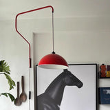 Nordic Creative Red Swing Arm Wall Light for Living Room