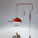 Nordic Creative Red Swing Arm Wall Light for Living Room