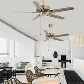 Zipper Style Five-Blade Brass Industrial Ceiling Fan - Clowas