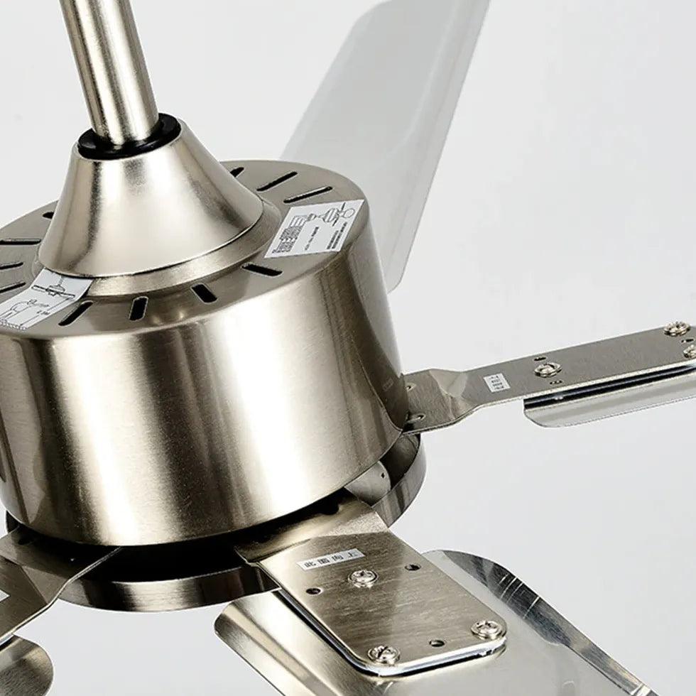 Silver Five-Blade Metallic Industrial Ceiling Fan - Clowas