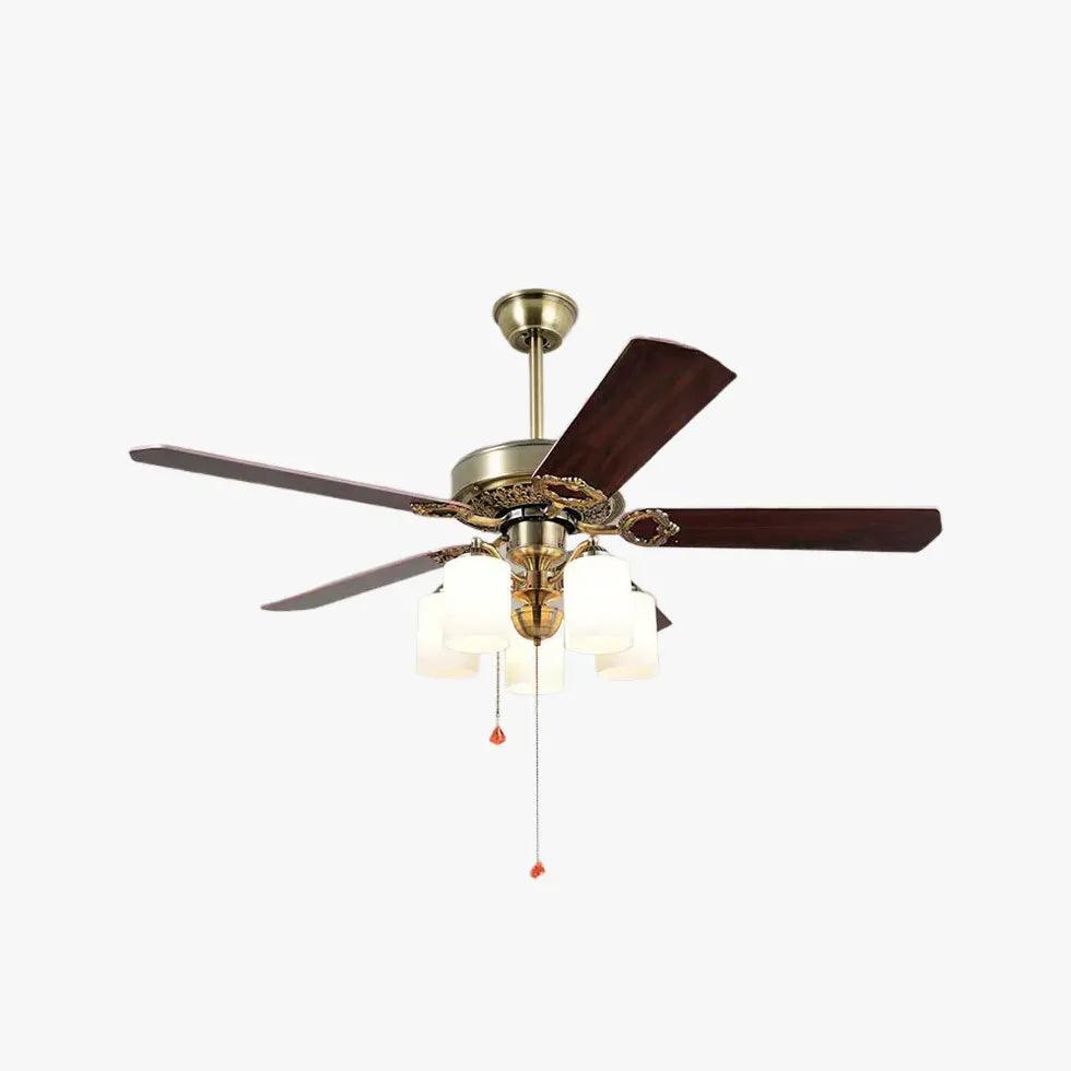 Cylindrical Shade Zipper Switch Vintage Fan Light - Clowas