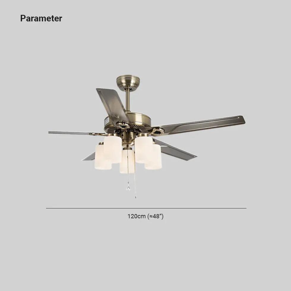 Cylindrical Shade Zipper Switch Vintage Fan Light - Clowas