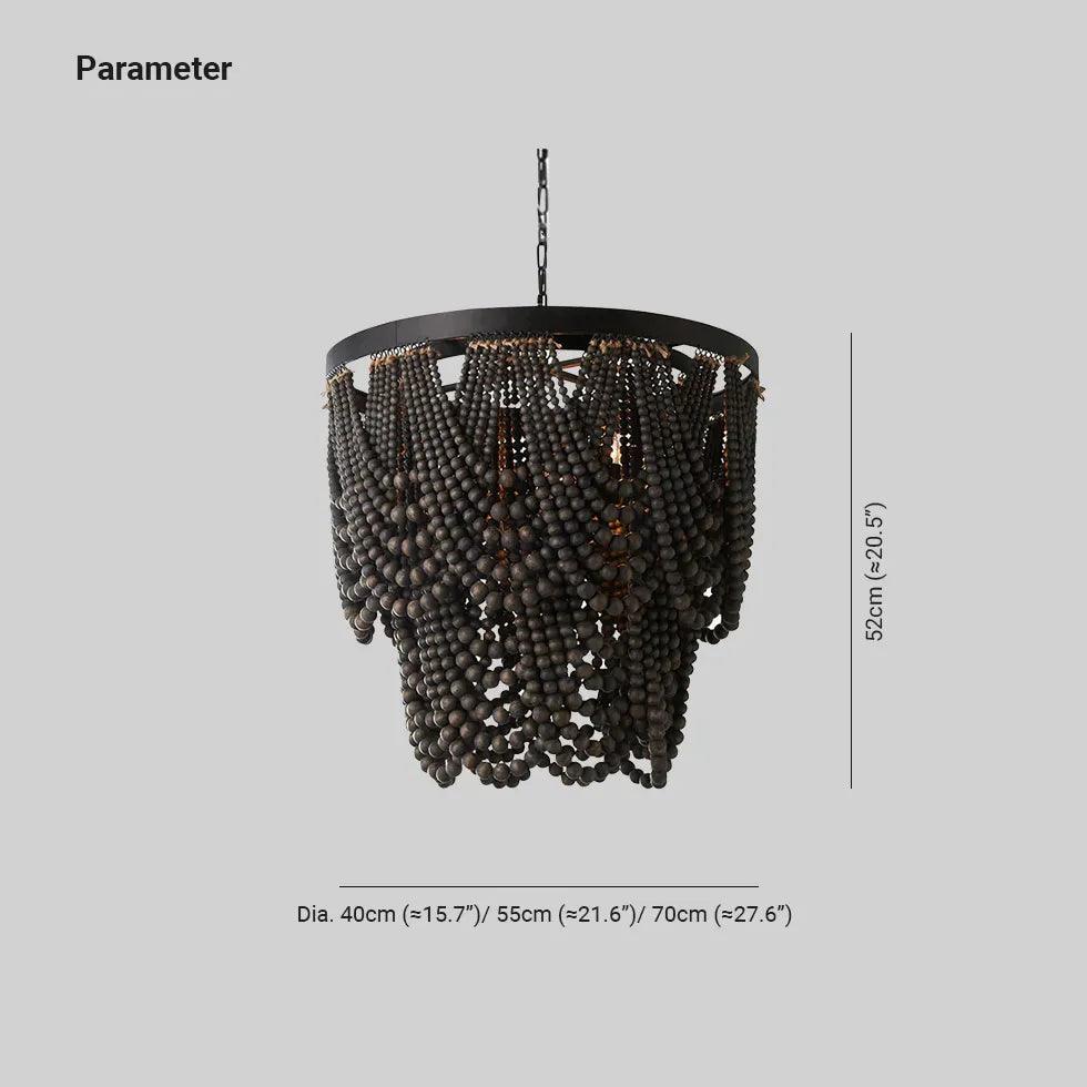 Multi-Layer Beaded Design Wooden Chandelier - Clowas