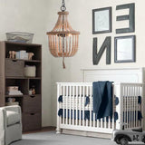 White Wooden LED Bedroom Chandelier - Clowas