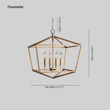 Retro Brass Birdcage Chandelier for Living Room