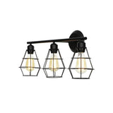 Three headed Iron Industrial Black Wall Lamps - Clowas