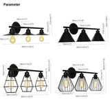 Three headed Iron Industrial Black Wall Lamps - Clowas