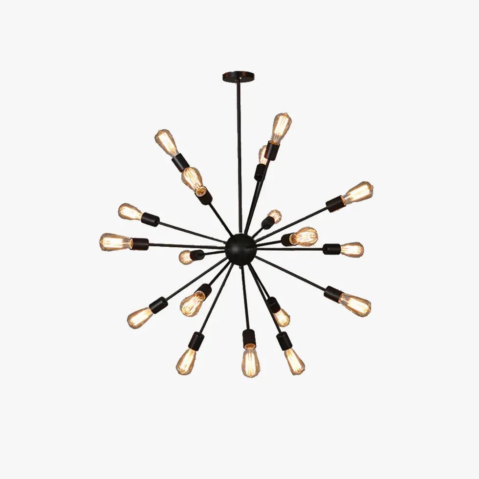 Star-Shaped Design Black Metal Industrial Pendant Light - Clowas