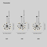 Star-Shaped Design Black Metal Industrial Pendant Light - Clowas