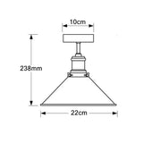 Black Conical Metal Shade Industrial Ceiling Light - Clowas