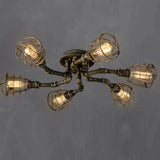 Antique Copper Metal Grid Industrial Ceiling Light - Clowas