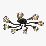 Antique Copper Metal Grid Industrial Ceiling Light - Clowas