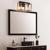 Lantern Black Industrial Bathroom Wall Lights - Clowas