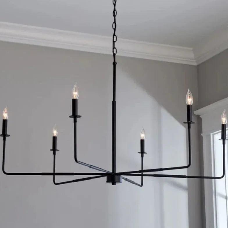 Black Candelabra Industrial Living Room Chandelier - Clowas