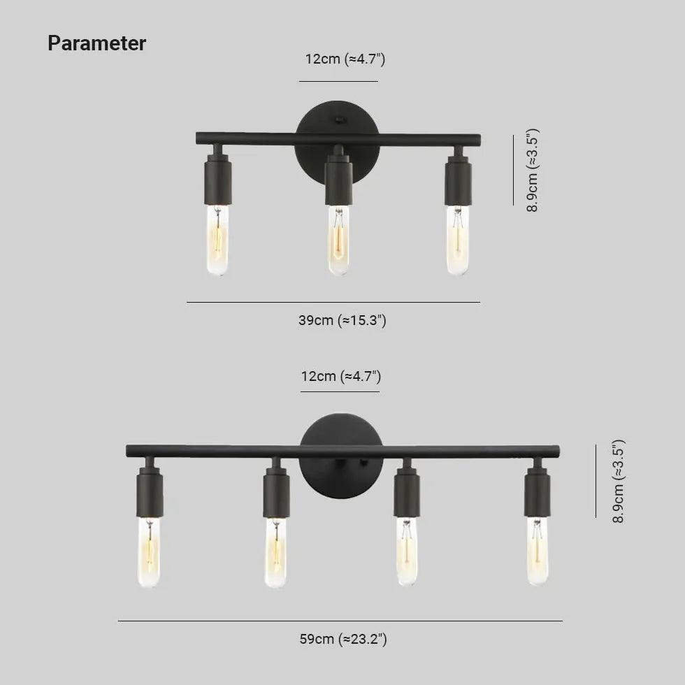 Light Bulb Black Industrial Bathroom Wall Lights - Clowas
