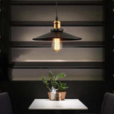 Black Metal Shade Hanging Industrial Pendant Light - Clowas