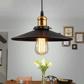 Black Metal Shade Hanging Industrial Pendant Light - Clowas