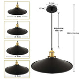 Black Metal Shade Hanging Industrial Pendant Light - Clowas