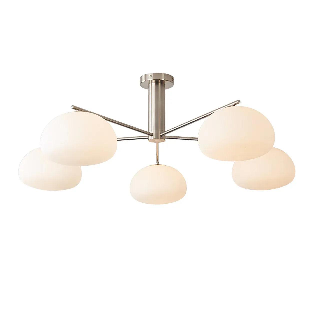 Frosted Glass Shade Modern White Chandelier - Clowas