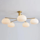 Frosted Glass Shade Modern White Chandelier - Clowas