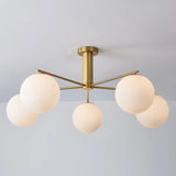 Frosted Glass Shade Modern White Chandelier - Clowas