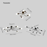 Multi-Light Branch Design Black Metal Ceiling Light - Clowas