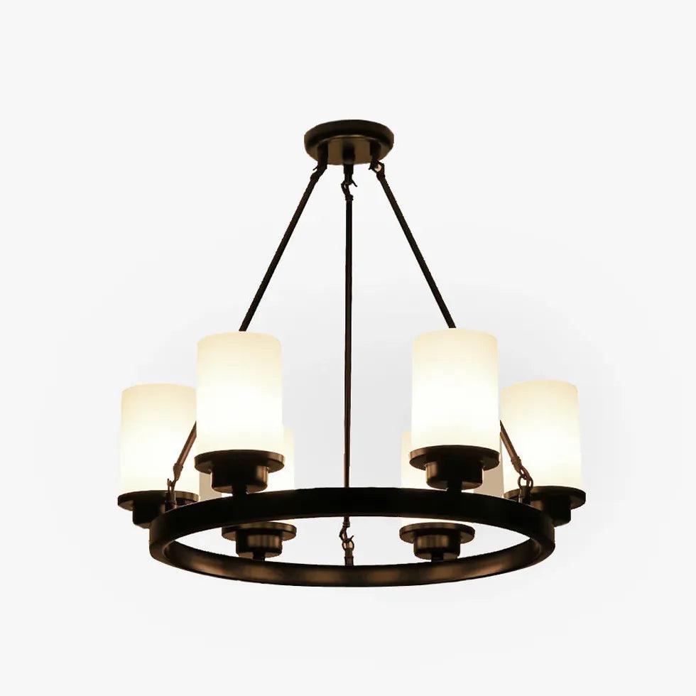 Multi-Light Glass Shades Black Pendant Light - Clowas