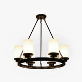 Multi-Light Glass Shades Black Pendant Light - Clowas