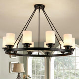 Multi-Light Glass Shades Black Pendant Light - Clowas