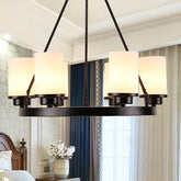 Multi-Light Glass Shades Black Pendant Light - Clowas