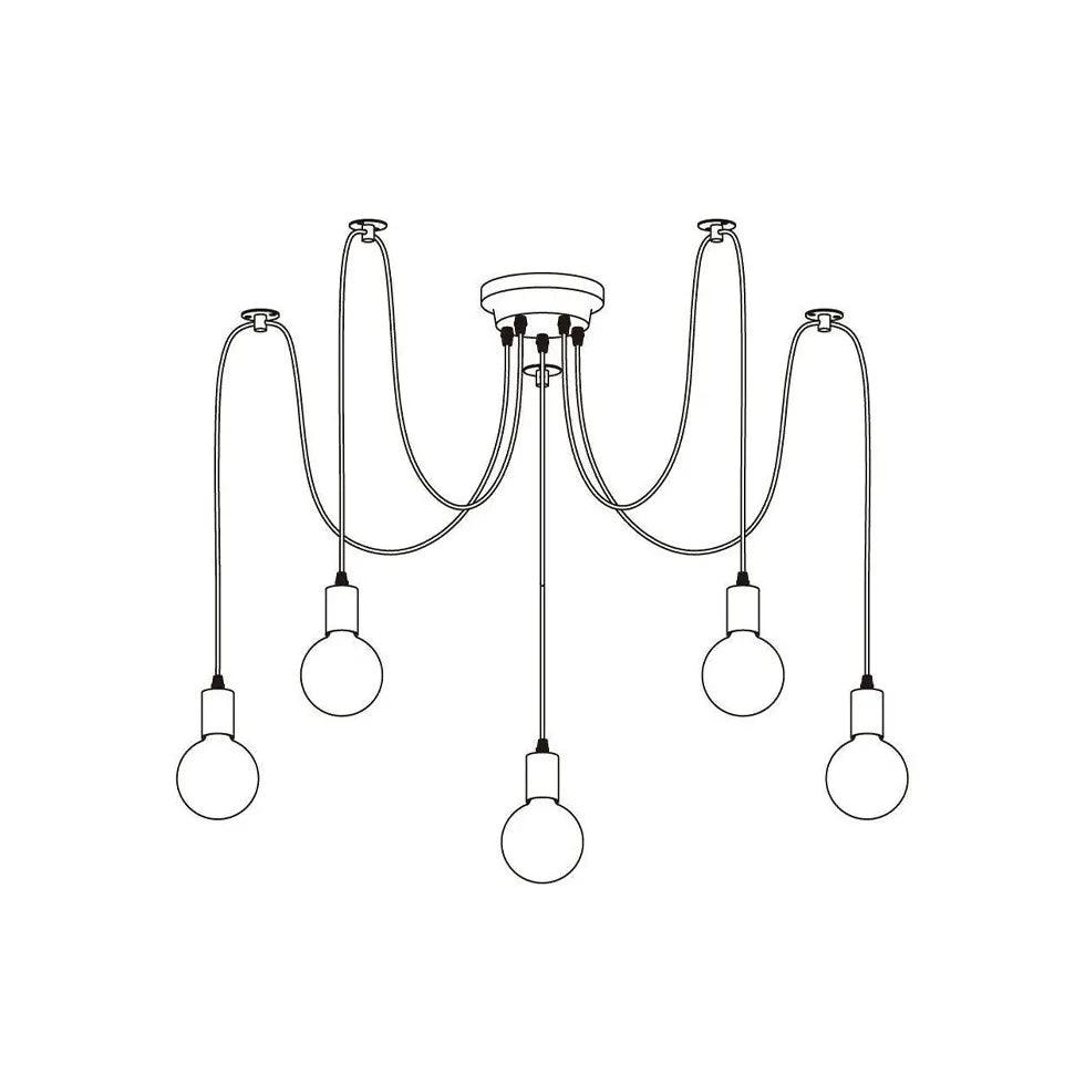 Multi-Light Spider Web Black LED Chandelier - Clowas