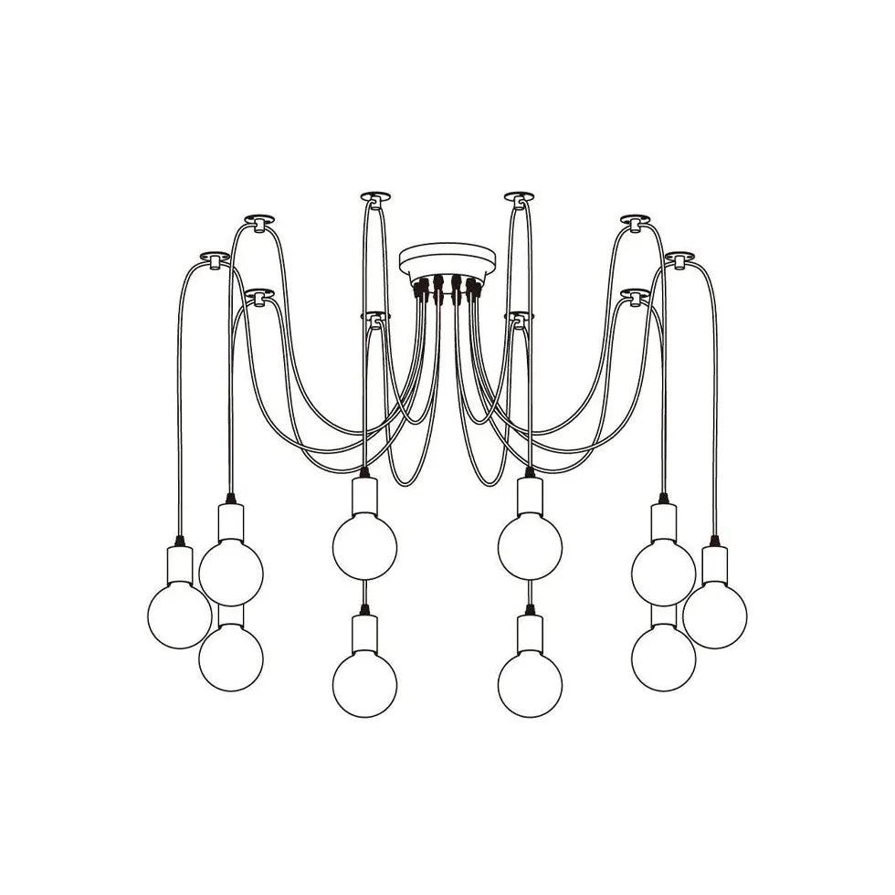 Multi-Light Spider Web Black LED Chandelier - Clowas