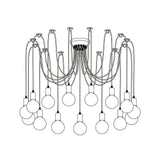 Multi-Light Spider Web Black LED Chandelier - Clowas