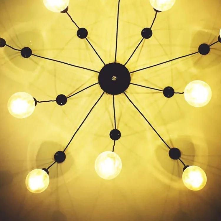 Multi-Light Spider Web Black LED Chandelier - Clowas