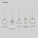 Rope Geometric Frame Black Industrial Pendant Light - Clowas