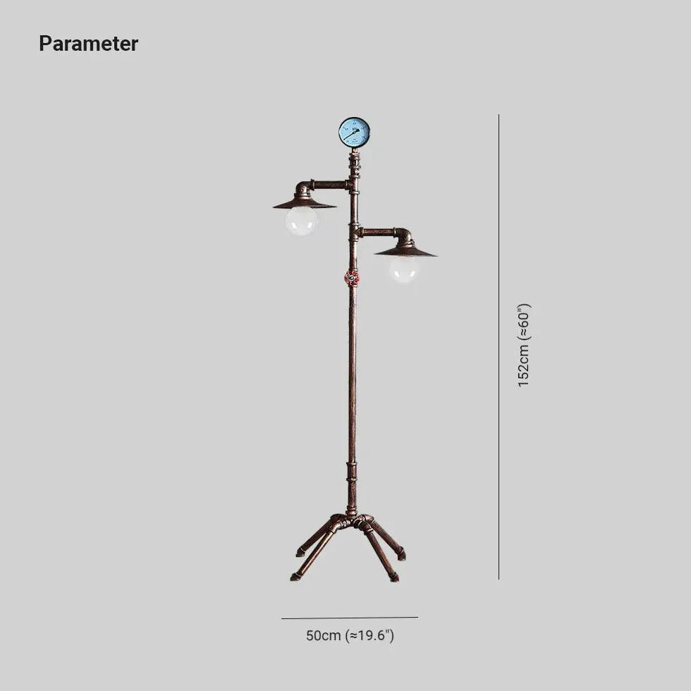 Dual Pipe Design Vintage Industrial Floor Lamp - Clowas