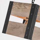 Cube-Shaped Wooden Frame Vintage Dining Pendant Light - Clowas