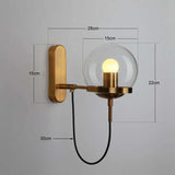 Round Glass Black Living Room Wall Light - Clowas
