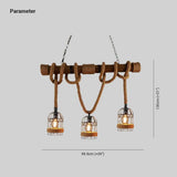 Jute Lantern Design Vintage Wooden Pendant Light - Clowas