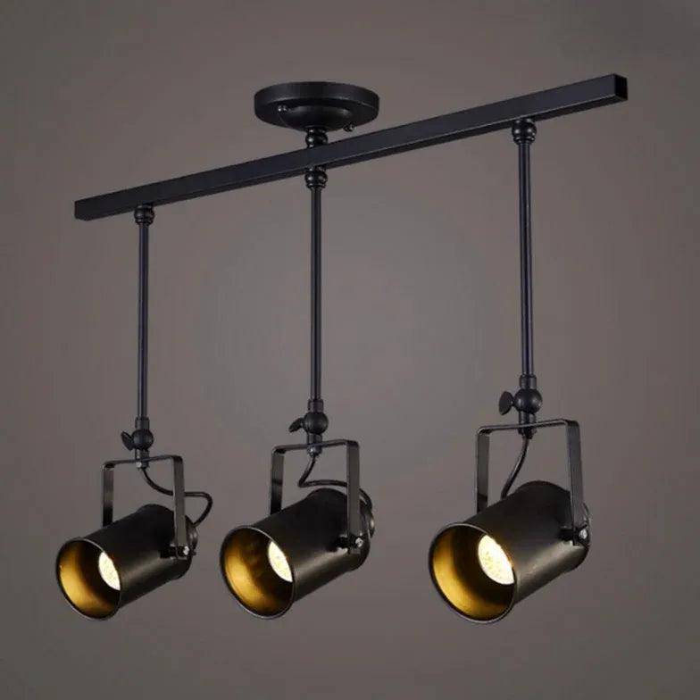Three-Light Black Metal Ceiling Light - Clowas