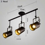 Three-Light Black Metal Ceiling Light - Clowas